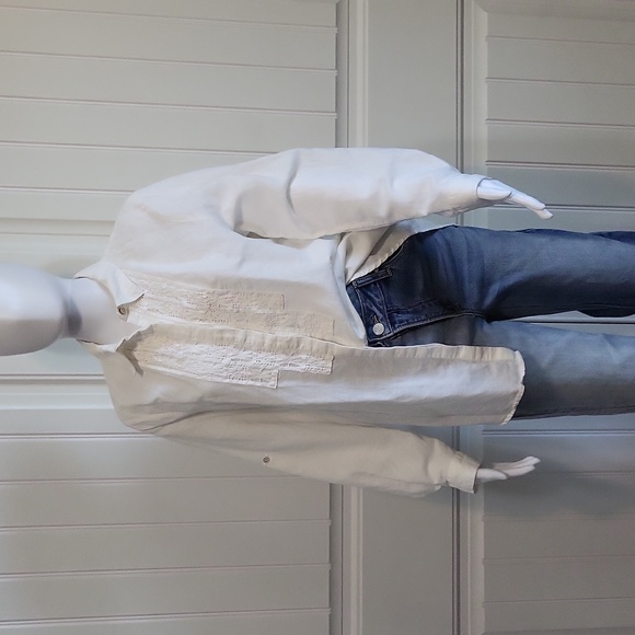 MAX STUDIO Linen Cotton Women's Button Front Roll-Up Long Sleeve Size M - Picture 2 of 7